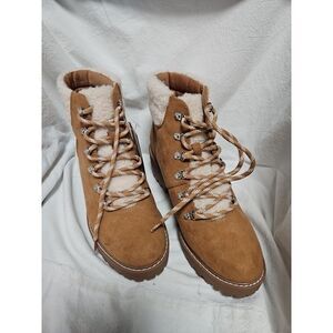Universal‎ Thread Faux Sherpa Lined Brown Hiking Boots Women's 6